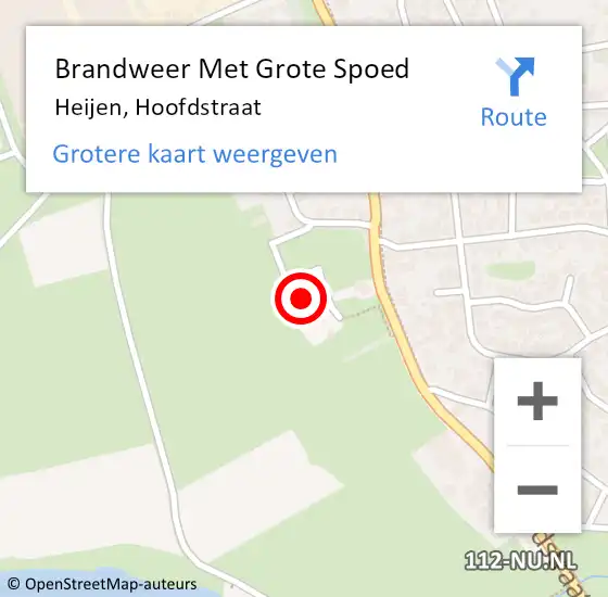 Locatie op kaart van de 112 melding: Brandweer Met Grote Spoed Naar Heijen, Hoofdstraat op 26 februari 2022 20:47