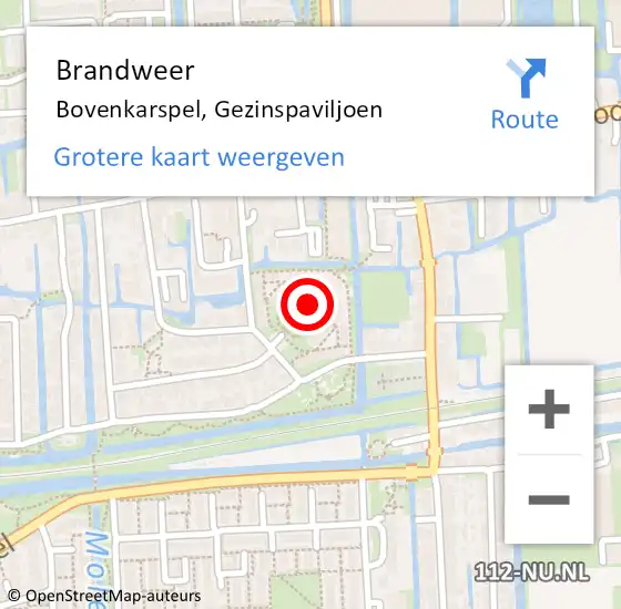 Locatie op kaart van de 112 melding: Brandweer Bovenkarspel, Gezinspaviljoen op 9 juli 2014 17:04