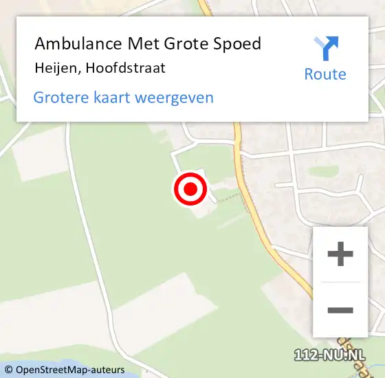 Locatie op kaart van de 112 melding: Ambulance Met Grote Spoed Naar Heijen, Hoofdstraat op 26 februari 2022 21:01