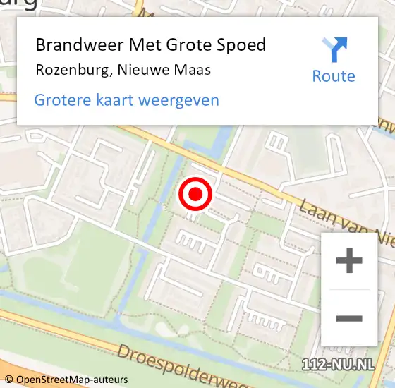 Locatie op kaart van de 112 melding: Brandweer Met Grote Spoed Naar Rozenburg, Nieuwe Maas op 26 februari 2022 21:43