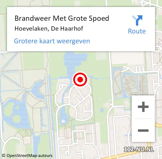 Locatie op kaart van de 112 melding: Brandweer Met Grote Spoed Naar Hoevelaken, De Haarhof op 26 februari 2022 21:48