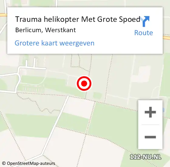 Locatie op kaart van de 112 melding: Trauma helikopter Met Grote Spoed Naar Berlicum, Werstkant op 26 februari 2022 22:14