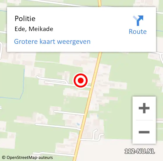 Locatie op kaart van de 112 melding: Politie Ede, Meikade op 26 februari 2022 22:41