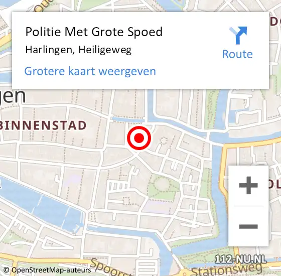 Locatie op kaart van de 112 melding: Politie Met Grote Spoed Naar Harlingen, Heiligeweg op 26 februari 2022 23:27