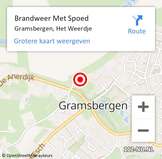 Locatie op kaart van de 112 melding: Brandweer Met Spoed Naar Gramsbergen, Het Weerdje op 26 februari 2022 23:32