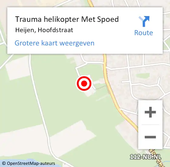 Locatie op kaart van de 112 melding: Trauma helikopter Met Spoed Naar Heijen, Hoofdstraat op 26 februari 2022 23:41