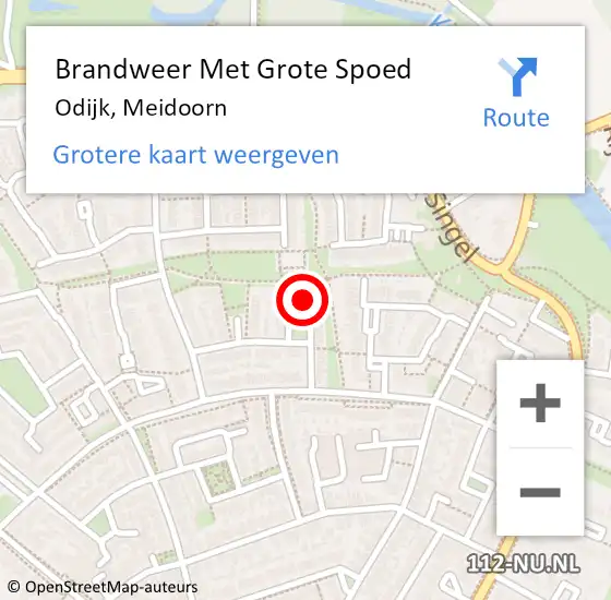 Locatie op kaart van de 112 melding: Brandweer Met Grote Spoed Naar Odijk, Meidoorn op 27 februari 2022 00:38