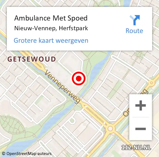 Locatie op kaart van de 112 melding: Ambulance Met Spoed Naar Nieuw-Vennep, Herfstpark op 27 februari 2022 00:45