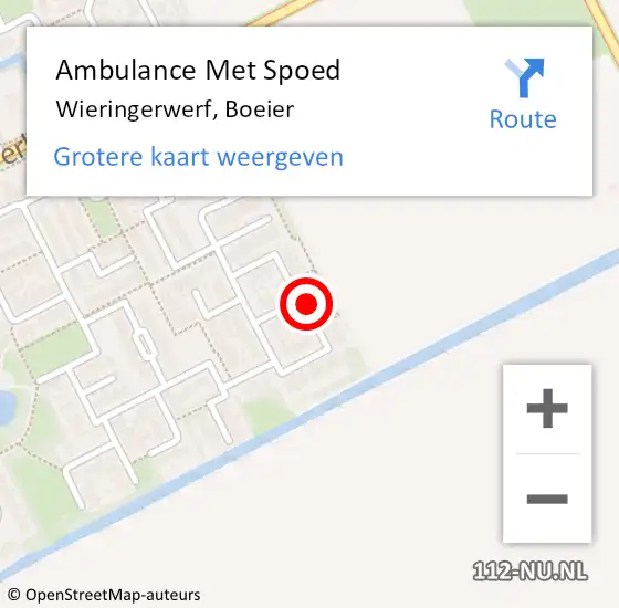 Locatie op kaart van de 112 melding: Ambulance Met Spoed Naar Wieringerwerf, Boeier op 27 februari 2022 00:54