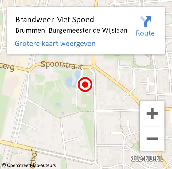 Locatie op kaart van de 112 melding: Brandweer Met Spoed Naar Brummen, Burgemeester de Wijslaan op 27 februari 2022 01:00