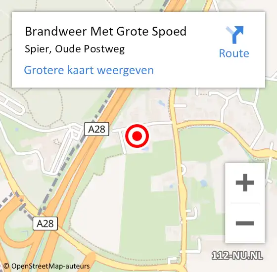 Locatie op kaart van de 112 melding: Brandweer Met Grote Spoed Naar Spier, Oude Postweg op 27 februari 2022 05:28