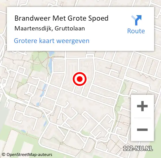 Locatie op kaart van de 112 melding: Brandweer Met Grote Spoed Naar Maartensdijk, Gruttolaan op 27 februari 2022 07:20