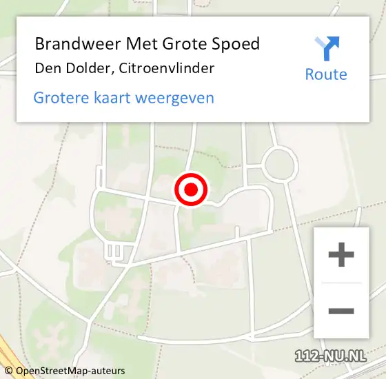 Locatie op kaart van de 112 melding: Brandweer Met Grote Spoed Naar Den Dolder, Citroenvlinder op 27 februari 2022 08:09