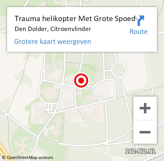 Locatie op kaart van de 112 melding: Trauma helikopter Met Grote Spoed Naar Den Dolder, Citroenvlinder op 27 februari 2022 08:11