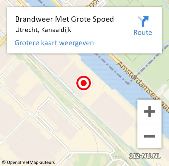 Locatie op kaart van de 112 melding: Brandweer Met Grote Spoed Naar Utrecht, Kanaaldijk op 27 februari 2022 08:51