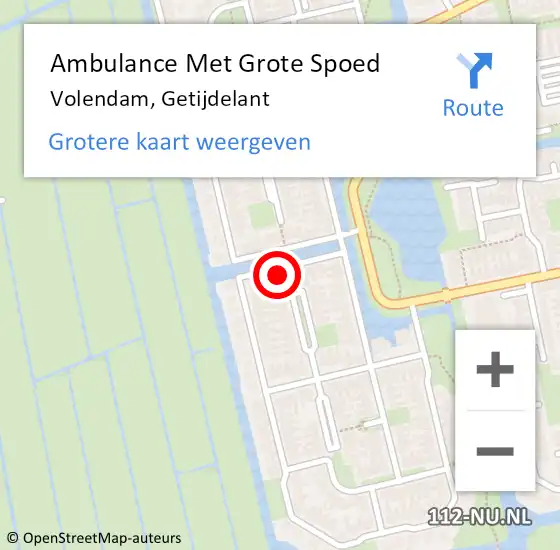 Locatie op kaart van de 112 melding: Ambulance Met Grote Spoed Naar Volendam, Getijdelant op 27 februari 2022 08:54