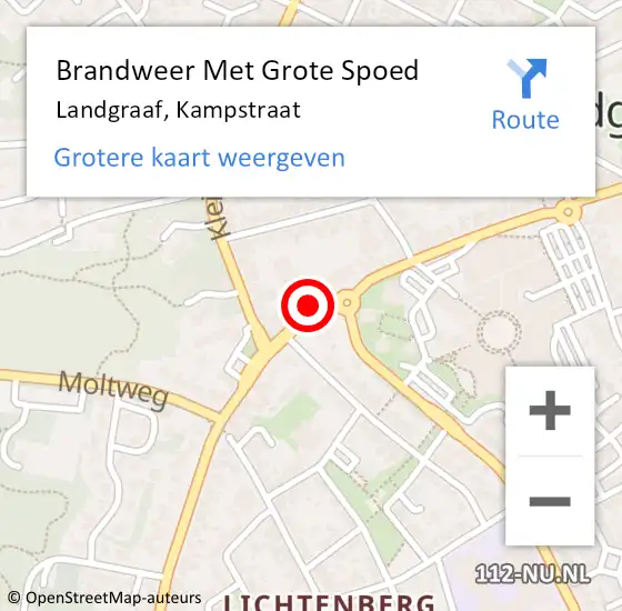 Locatie op kaart van de 112 melding: Brandweer Met Grote Spoed Naar Landgraaf, Kampstraat op 27 februari 2022 10:31