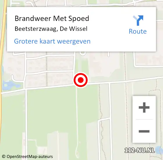 Locatie op kaart van de 112 melding: Brandweer Met Spoed Naar Beetsterzwaag, De Wissel op 27 februari 2022 11:31