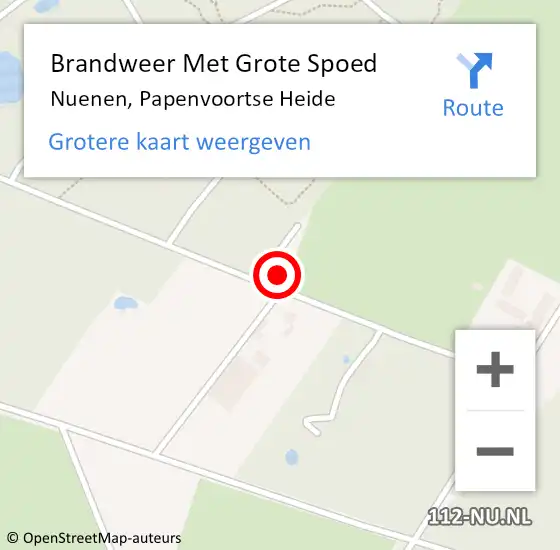 Locatie op kaart van de 112 melding: Brandweer Met Grote Spoed Naar Nuenen, Papenvoortse Heide op 27 februari 2022 11:48