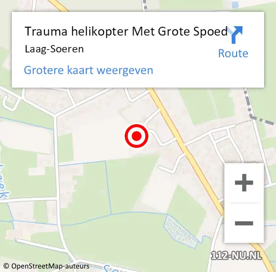 Locatie op kaart van de 112 melding: Trauma helikopter Met Grote Spoed Naar Laag-Soeren op 27 februari 2022 12:37