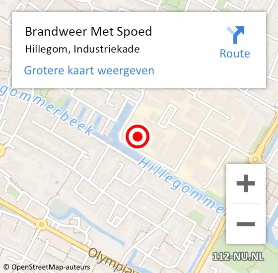 Locatie op kaart van de 112 melding: Brandweer Met Spoed Naar Hillegom, Industriekade op 27 februari 2022 13:31