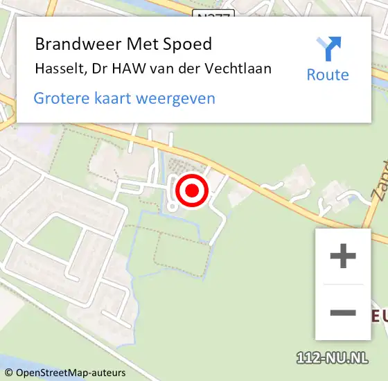 Locatie op kaart van de 112 melding: Brandweer Met Spoed Naar Hasselt, Dr HAW van der Vechtlaan op 27 februari 2022 13:42