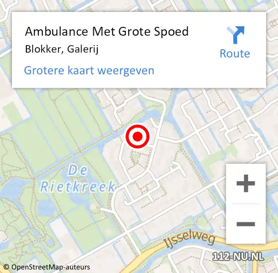 Locatie op kaart van de 112 melding: Ambulance Met Grote Spoed Naar Blokker, Galerij op 27 februari 2022 14:24