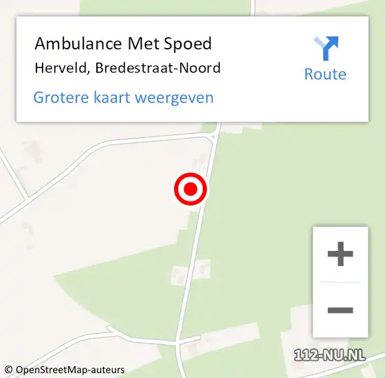 Locatie op kaart van de 112 melding: Ambulance Met Spoed Naar Herveld, Bredestraat-Noord op 27 februari 2022 14:49