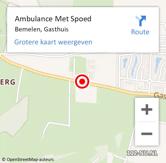 Locatie op kaart van de 112 melding: Ambulance Met Spoed Naar Bemelen, Gasthuis op 9 juli 2014 18:19