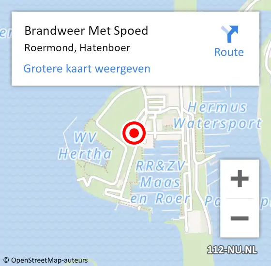 Locatie op kaart van de 112 melding: Brandweer Met Spoed Naar Roermond, Hatenboer op 27 februari 2022 15:29