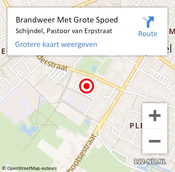 Locatie op kaart van de 112 melding: Brandweer Met Grote Spoed Naar Schijndel, Pastoor van Erpstraat op 27 februari 2022 15:33