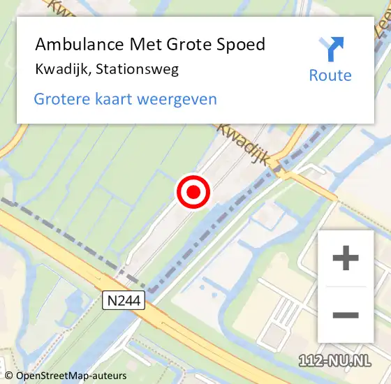 Locatie op kaart van de 112 melding: Ambulance Met Grote Spoed Naar Kwadijk, Stationsweg op 27 februari 2022 15:47