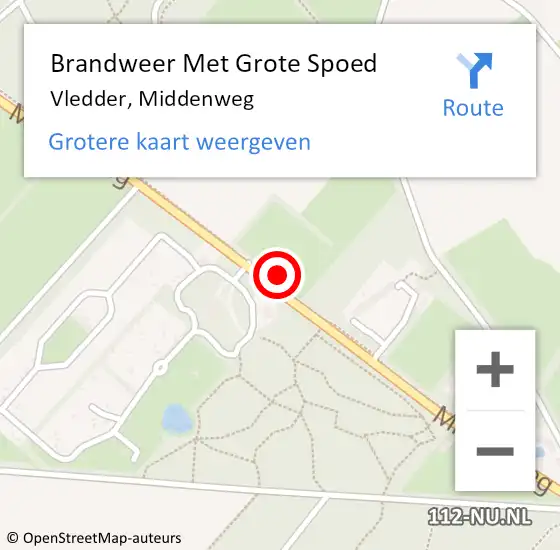 Locatie op kaart van de 112 melding: Brandweer Met Grote Spoed Naar Vledder, Middenweg op 27 februari 2022 15:47