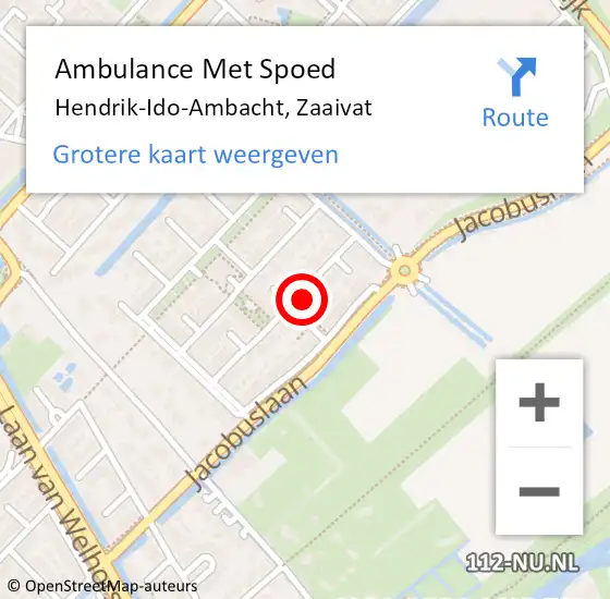 Locatie op kaart van de 112 melding: Ambulance Met Spoed Naar Hendrik-Ido-Ambacht, Zaaivat op 27 februari 2022 15:59