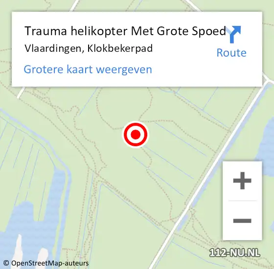 Locatie op kaart van de 112 melding: Trauma helikopter Met Grote Spoed Naar Vlaardingen, Klokbekerpad op 27 februari 2022 16:00