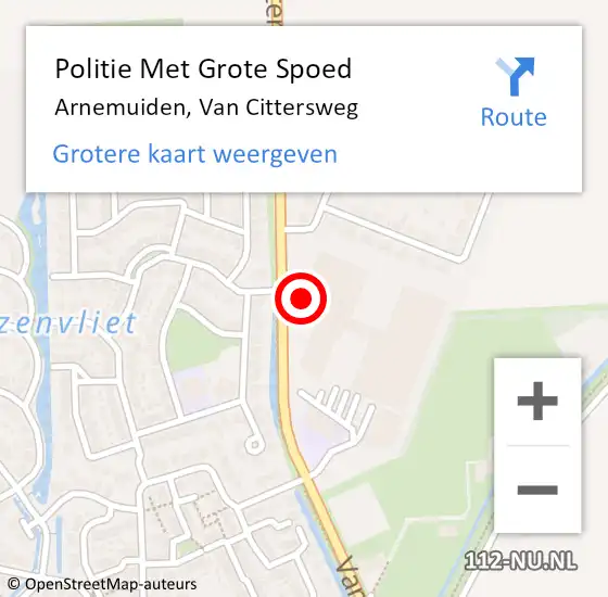 Locatie op kaart van de 112 melding: Politie Met Grote Spoed Naar Arnemuiden, Van Cittersweg op 27 februari 2022 16:09