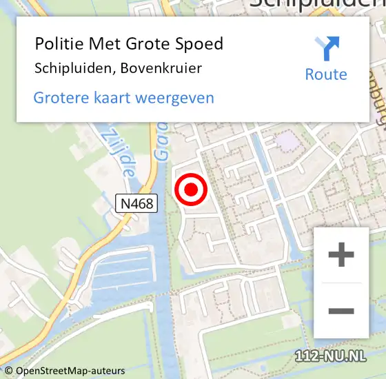 Locatie op kaart van de 112 melding: Politie Met Grote Spoed Naar Schipluiden, Bovenkruier op 27 februari 2022 16:39