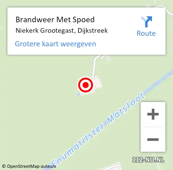 Locatie op kaart van de 112 melding: Brandweer Met Spoed Naar Niekerk Grootegast, Dijkstreek op 27 februari 2022 16:41