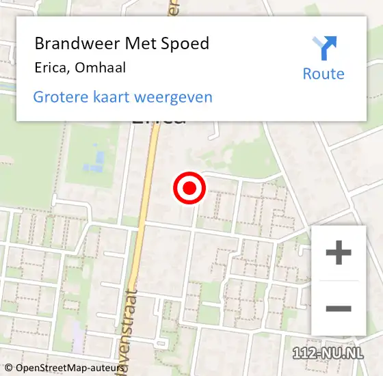 Locatie op kaart van de 112 melding: Brandweer Met Spoed Naar Erica, Omhaal op 27 februari 2022 16:44