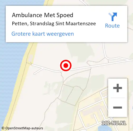 Locatie op kaart van de 112 melding: Ambulance Met Spoed Naar Petten, Strandslag Sint Maartenszee op 27 februari 2022 17:33