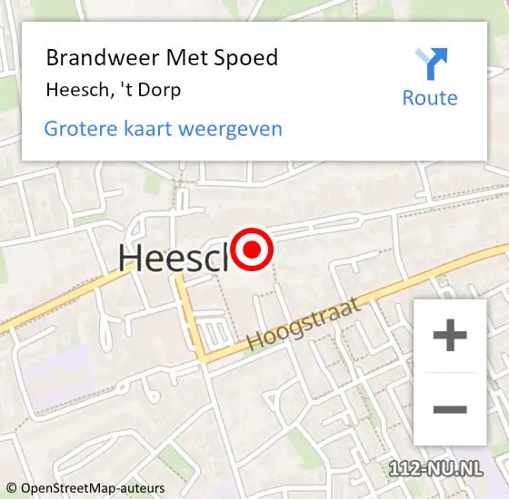 Locatie op kaart van de 112 melding: Brandweer Met Spoed Naar Heesch, 't Dorp op 27 februari 2022 17:46