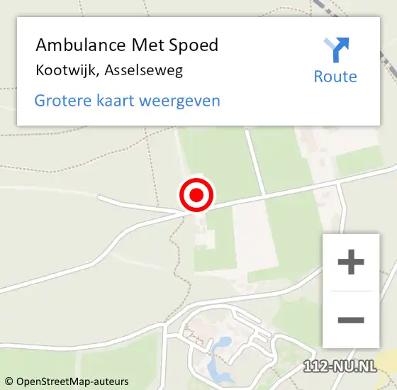 Locatie op kaart van de 112 melding: Ambulance Met Spoed Naar Kootwijk, Asselseweg op 27 februari 2022 18:00