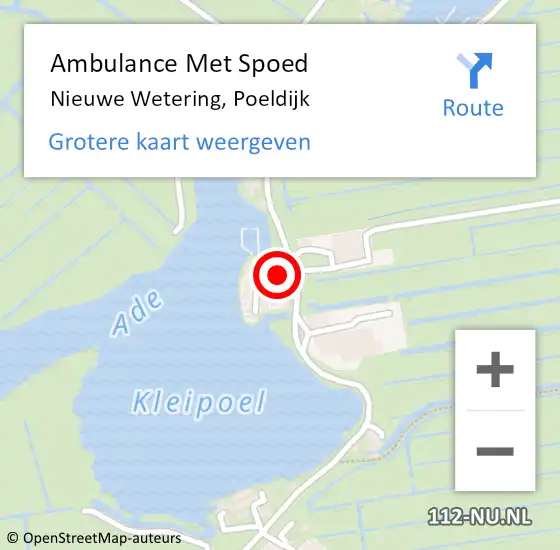 Locatie op kaart van de 112 melding: Ambulance Met Spoed Naar Nieuwe Wetering, Poeldijk op 27 februari 2022 18:06