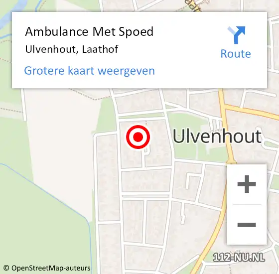 Locatie op kaart van de 112 melding: Ambulance Met Spoed Naar Ulvenhout, Laathof op 9 juli 2014 18:47