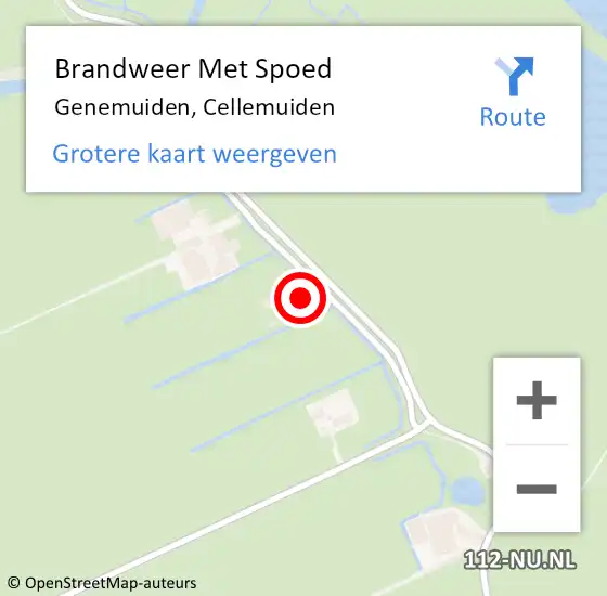 Locatie op kaart van de 112 melding: Brandweer Met Spoed Naar Genemuiden, Cellemuiden op 27 februari 2022 18:44