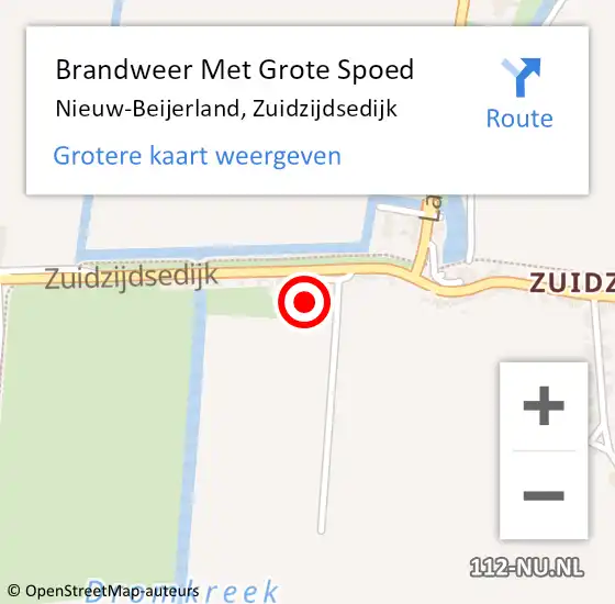 Locatie op kaart van de 112 melding: Brandweer Met Grote Spoed Naar Nieuw-Beijerland, Zuidzijdsedijk op 27 februari 2022 19:35