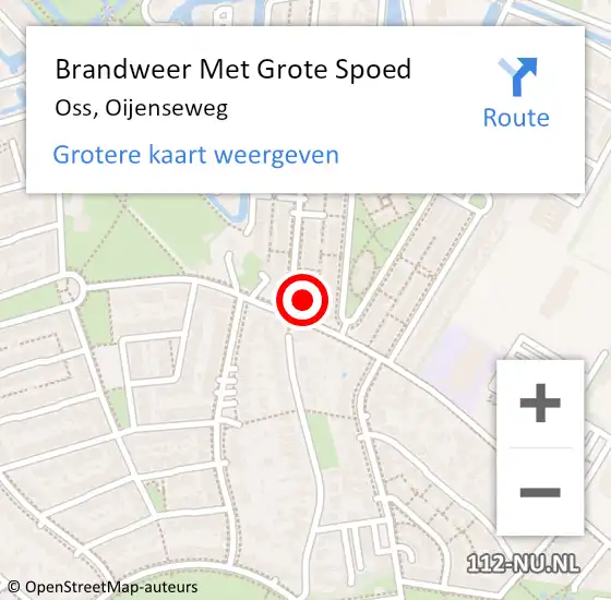 Locatie op kaart van de 112 melding: Brandweer Met Grote Spoed Naar Oss, Oijenseweg op 27 februari 2022 20:24