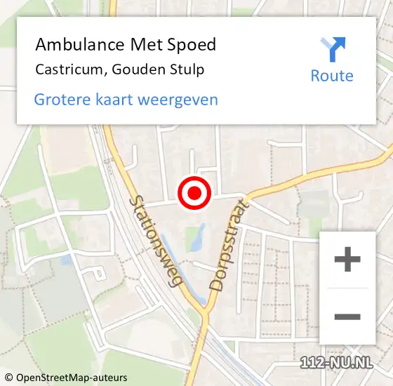 Locatie op kaart van de 112 melding: Ambulance Met Spoed Naar Castricum, Gouden Stulp op 27 februari 2022 20:47