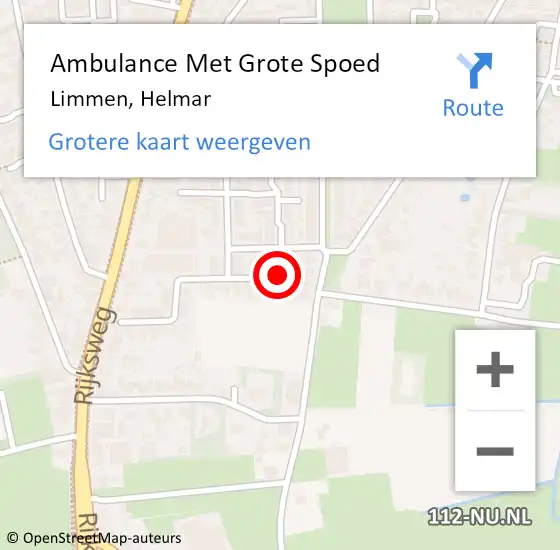 Locatie op kaart van de 112 melding: Ambulance Met Grote Spoed Naar Limmen, Helmar op 27 februari 2022 21:35