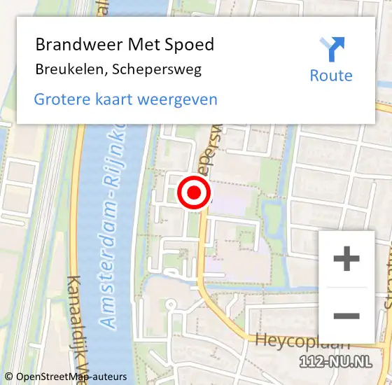 Locatie op kaart van de 112 melding: Brandweer Met Spoed Naar Breukelen, Schepersweg op 27 februari 2022 23:01